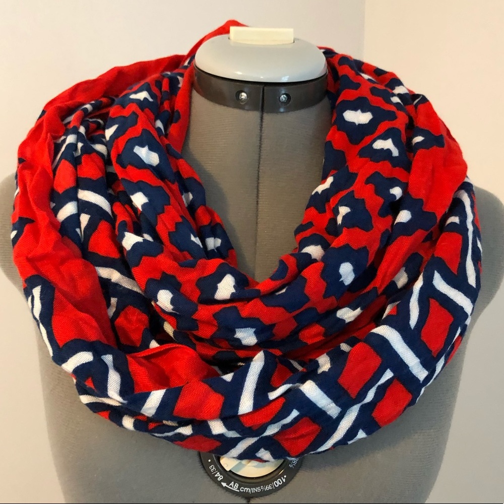Mud Pie infinity circle scarf red white and blue